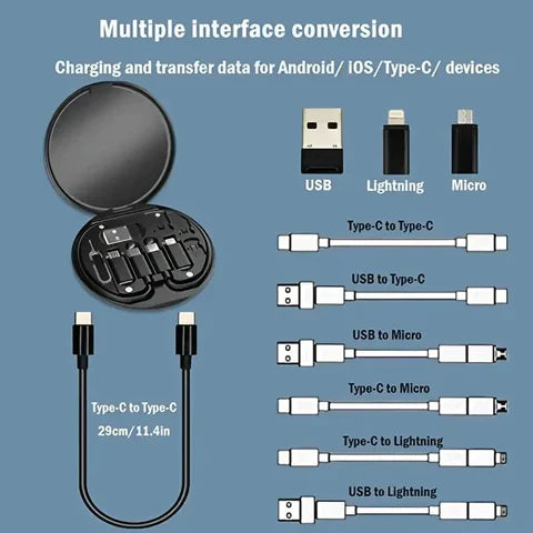 5 In 1 Data Cable Set, Fast Charging Cables
