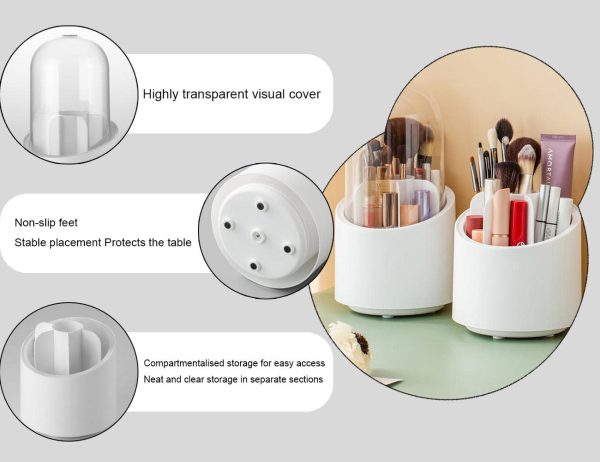 Rotating Dust-proof Makeup Brush Holder (Random Color)