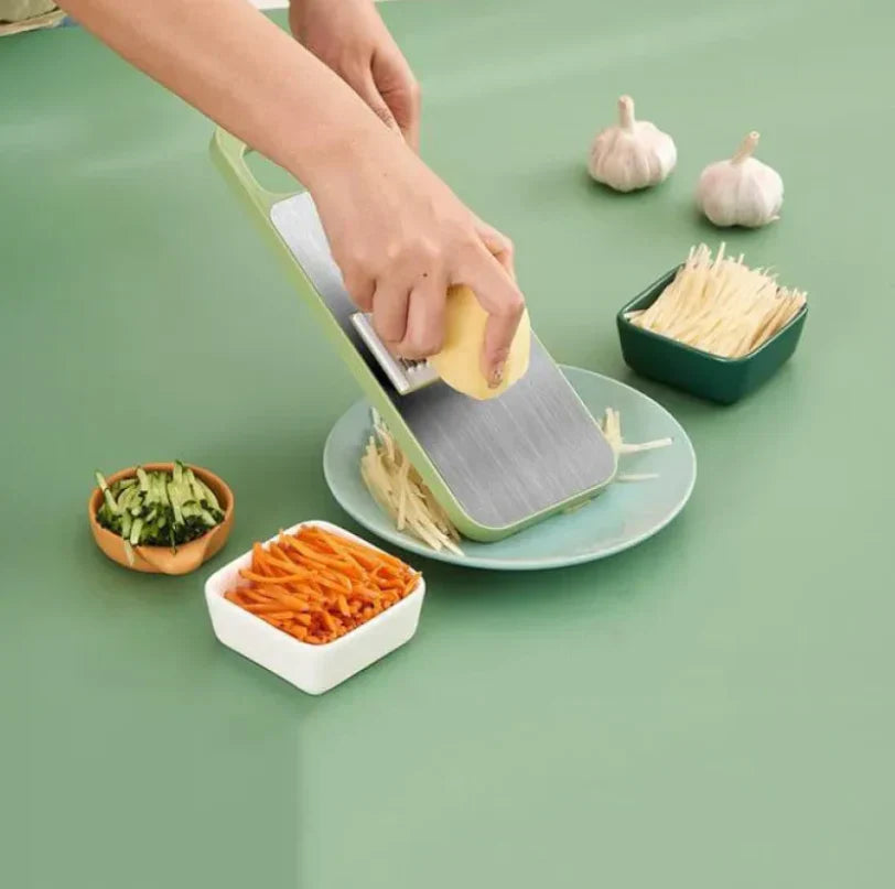 5-in-1 Stainless Steel Vegetable & Fruit Cutter with Hand Protectors