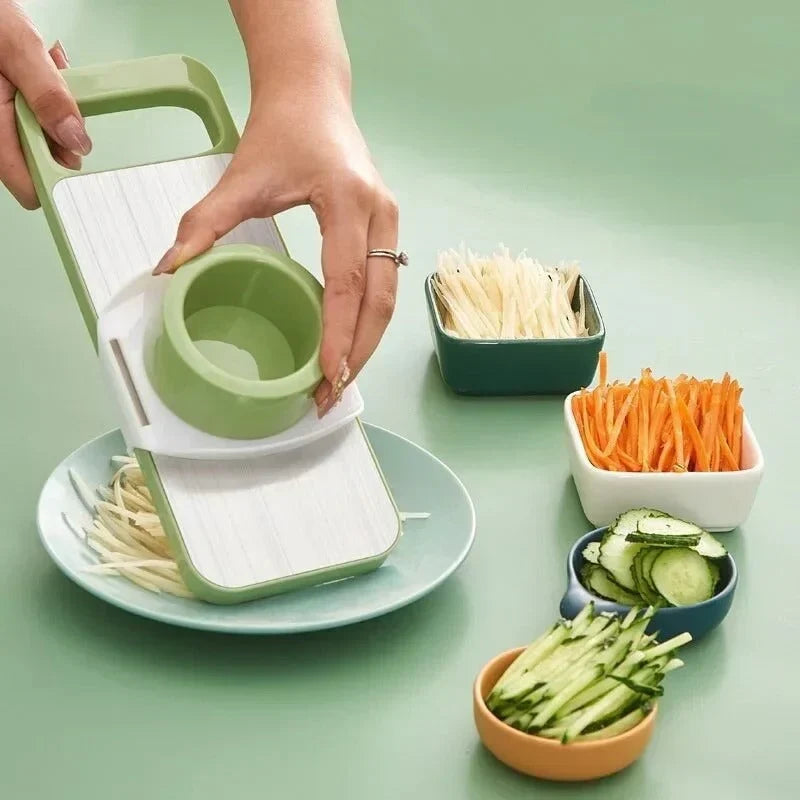 5-in-1 Stainless Steel Vegetable & Fruit Cutter with Hand Protectors