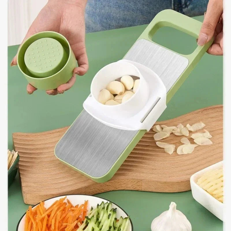 5-in-1 Stainless Steel Vegetable & Fruit Cutter with Hand Protectors