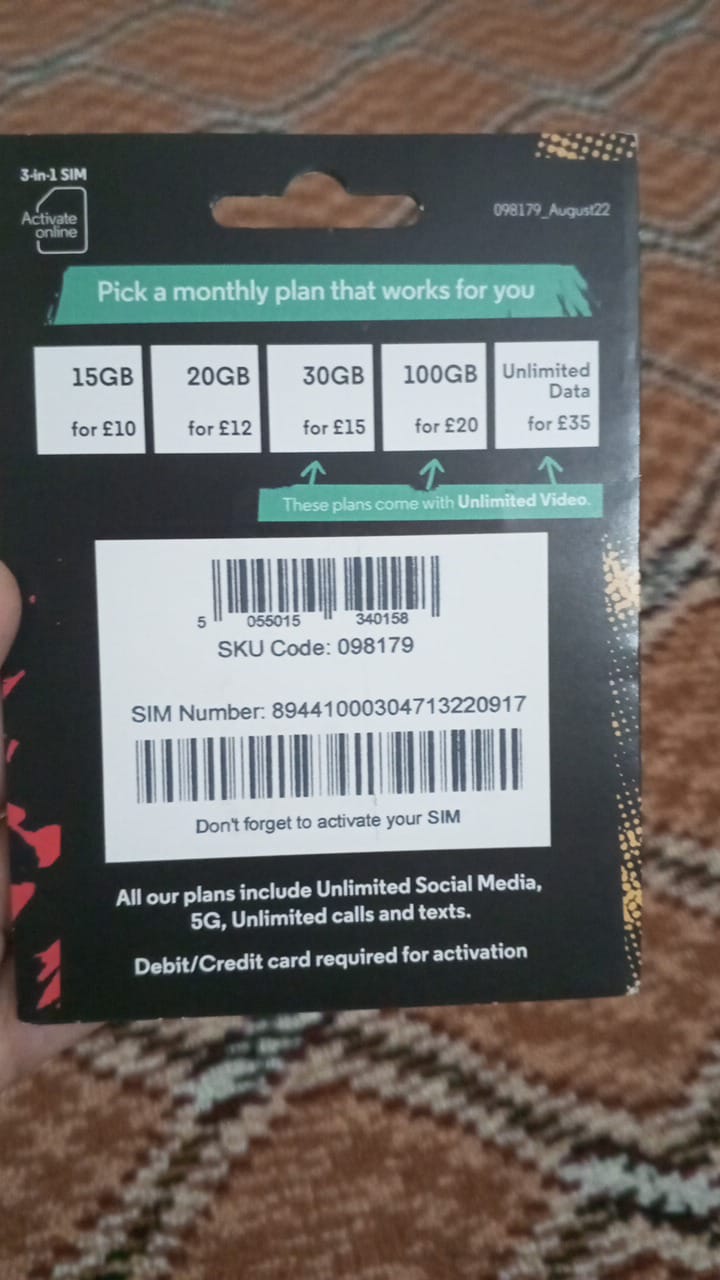 Lifetime guaranteed U.k sim for TikTok live, what'sap and other purposes