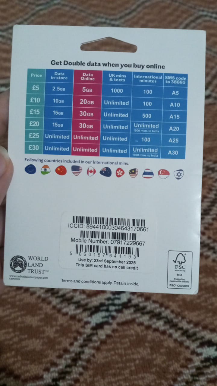 Lifetime guaranteed U.k sim for TikTok live, what'sap and other purposes