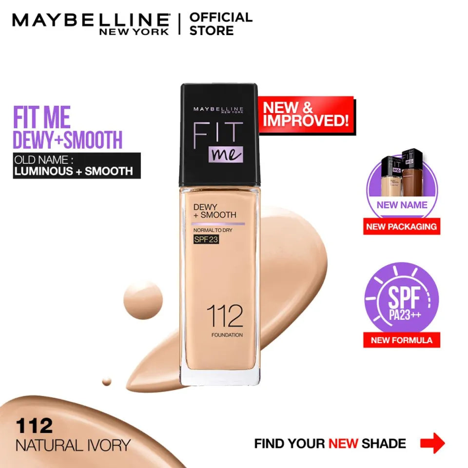 Maybelline Ny New Fit Me Dewy + Smooth Liquid Foundation Spf 23 - 112 Natural Ivory