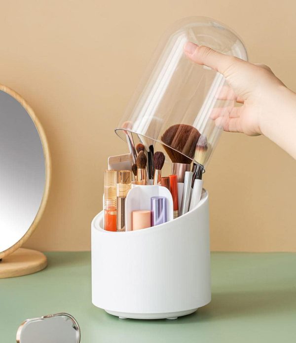 Rotating Dust-proof Makeup Brush Holder (Random Color)